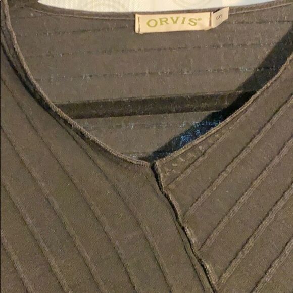 Orvis ribbed black top with cool details - Picture 5 of 8